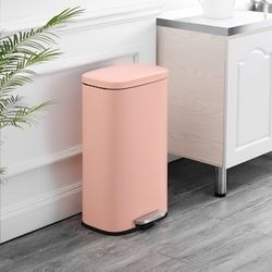 8-Gallon Step-Open Trash Can, Flamingo Pink