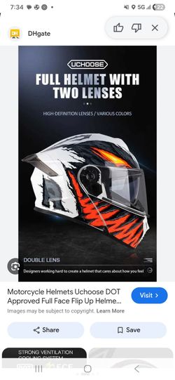 Brand New Motorcycle Helmet w 2 visors and bag