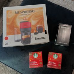 BNIB Nespresso POP with Frother And Coffees