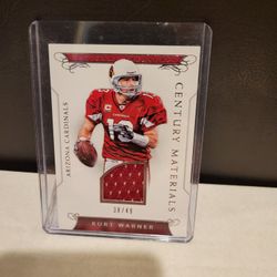 Kurt Warner Game Used Jersey Card National Treasure Numbered MINT