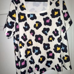 LuLaRoe Martha Animal Print Square Neck Top - Woman’s Size 3XL