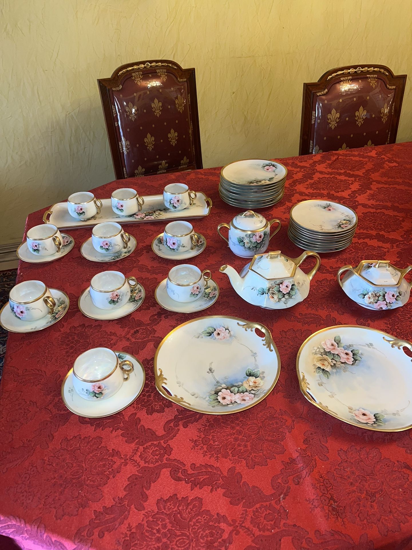 Group Of 43 Hand Painted Porcelain Pice Set Limoges,All Products : American Fashion Style Bags On Sale