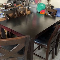 Pub Table With Leaf & 6 Chairs OR Trade