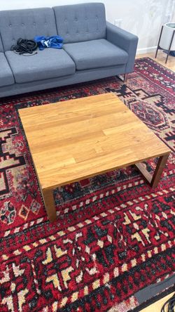 Crate and Barrel Square Wood Coffee Table