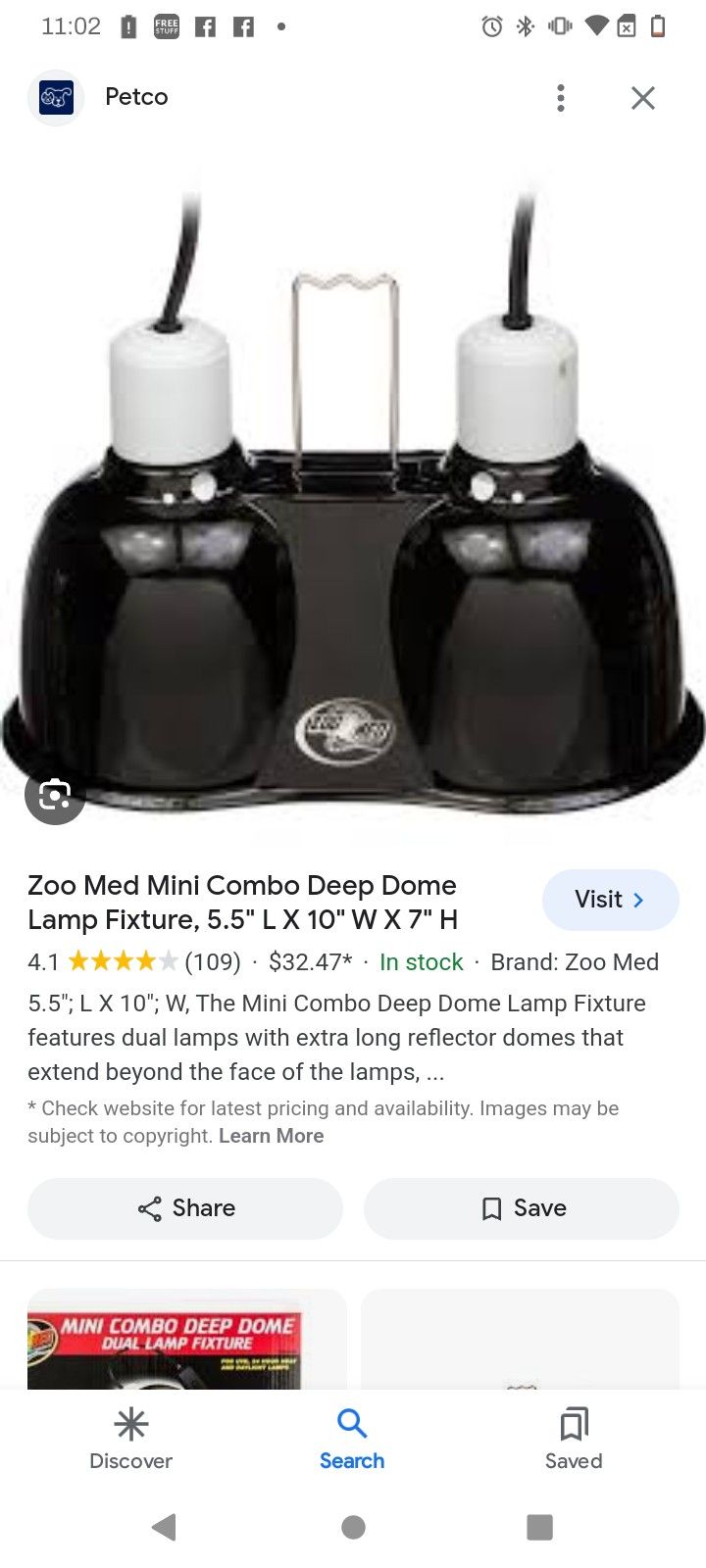 Zoo Med Double Dome Lamp