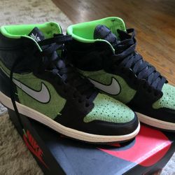 Air Jordan 1 High Air Black/Tomatillo GREEN Size 8  