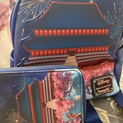 Mulan Fire Works Loungefly Mini Backpack With Wallet