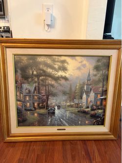 Thomas Kinkade Hometown Evening painting