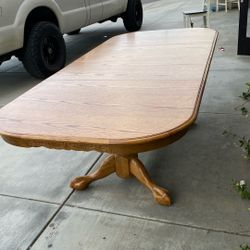 Country Oak XL Dining Solid Wood Beauty. Small Scratch From Moving Wide And Ready. For Delivery Was $1200 