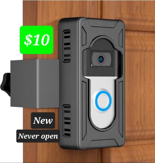 Ring Doorbell Mount No Drill for Apartment Door, Anti-Theft Doorbell Holder Suitable for R1/2/3/3Plus/4/Most Video Doorbells, Black