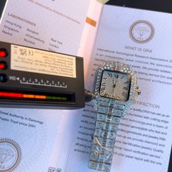 VVS1 moissanite Baguettes Diamond Watch