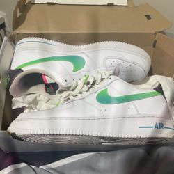 Nike Air Force 1 Low '07 LV8 White Aquamarine Green Men Size 10.5 