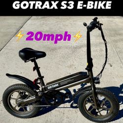Gotrax S3 E-Bike 16” Fat Tire Electric Bicycle 20mph 750W Motor Adjustable Seat Folding Commuter Bike for Adults & Teens 13+ Scooter Segway Ninebot 🛵
