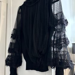 sweater with lace sleeves