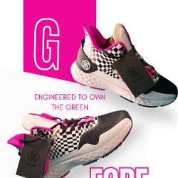 G/FORE GFORE MG4+ Distorted Midtop Golf Shoe Sneakers Women’s US 10 Black Check