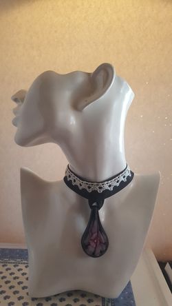 Handmade black choker with pendant