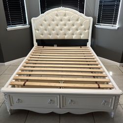 Girls Full Size Bed Frame With Storage Drawers
