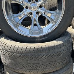 22” 6 Lug Chevy Pup 5x5 Chrome Wheels