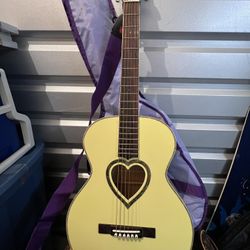 JJ heart Pastel Yellow Mini Acoustic guitar 