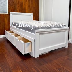 Twin Bed And Mattress With Drawers 