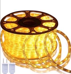 SURNIE 150FT LED Rope Lights Outdoor: Waterproof Flexible 110V 3000K Warm White LED String Light - Cuttable Connectable Clear Lighting Tube for Indoor
