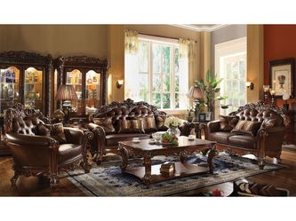 Vendome Stationary Sofa with 3 Pillows in Cherry