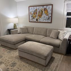 Sofa With Chaise And Ottoman 