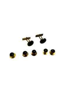 Elegant Gold and Black Cufflink Set