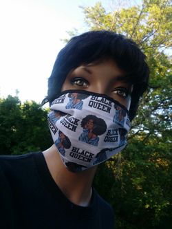 Black Queen Face Mask nice and thick fabric