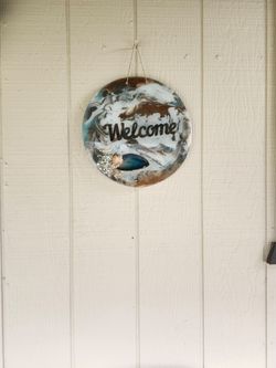Resin made welcome sign