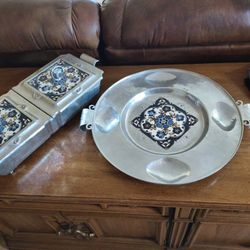 VTG 1930s Cellini Craft Double server And Serving Tray
