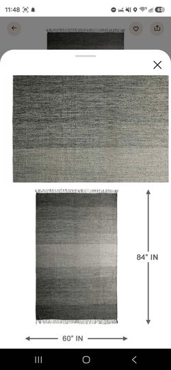 Grey Ombre Fringe Area Rug