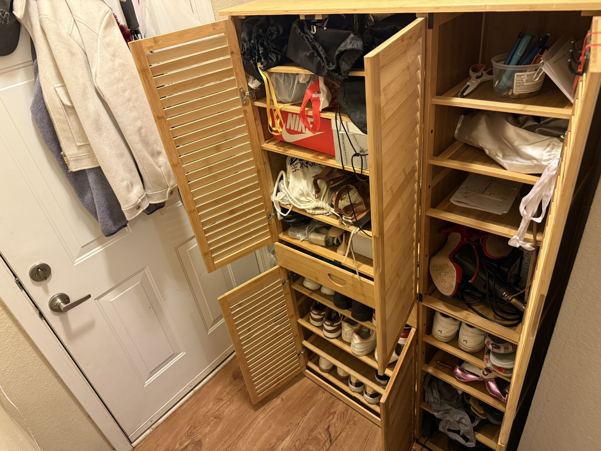 Large Bamboo Shoe Cabinet / Storage Unit