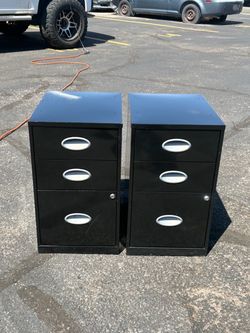 2 Nice 3 Drawer Metal File Cabinets-$20 EACH