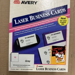 Avery Laser Business Cards – Gray, 250 Pack (#5377)