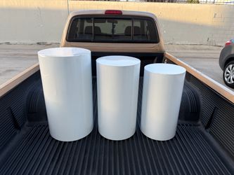 NEW Round Cylinder Pedestal Stands Set Of 3 for Cake Dessert, Flower, & Ornament *SEE PHOTOS*