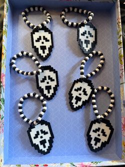 GHOSTFACE PERLER KANDI BRACELET FESTIVAL RAVES