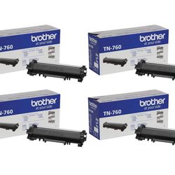 TN760 4 pack Printer Toner Black
