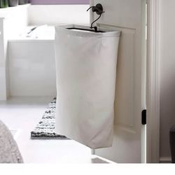 Household Essentials Hanging Doorknob Laundry Bag - White
