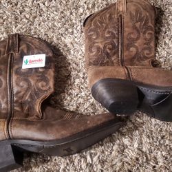 Laredo Womens Access Goat Snip Toe Dress Boots Mid Calf Low Heel 1-2" - Brown size 8 M (new)