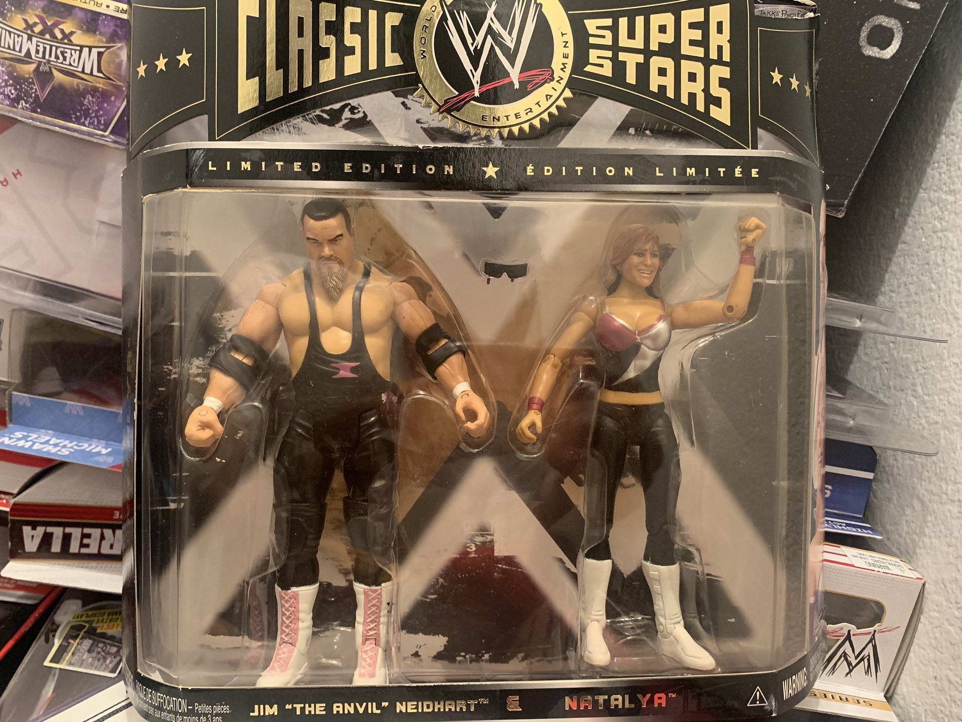 WWE Classic Superstars Jim “The Anvil” Neidhart and Natalya Action Figures