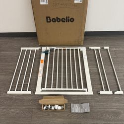 #2268 (30” Tall X 29.5-48.5” Wide) Babelio Safety Gate For Baby Toddler Or Dogs / White 