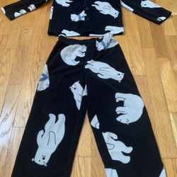 Gymboree Boys Sz 5/6  2 pc Fleece Polar Bear PJ Set EUC