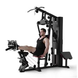 Home Gym, Workout Station with 150LBS Weight Stack, Multifunctional Home Gym Equipment, Exercise Equipment for Full Body Strength Training