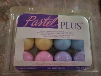 Pastel PLUS GOLF BALLS.  2 OF EACH COLOR.  6 Colors .12 GOLFBALLS TOTAL