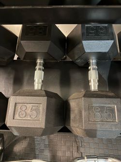 Pair of 85 lb dumbbells