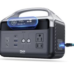 Portable Power Station, 179.2Wh LiFePO4 Battery Backup w/ 2 300W (Peak 600W) AC Outlets, 1.5hrs Fast Charging, Power Bank for Hurricane Emergency/Outd