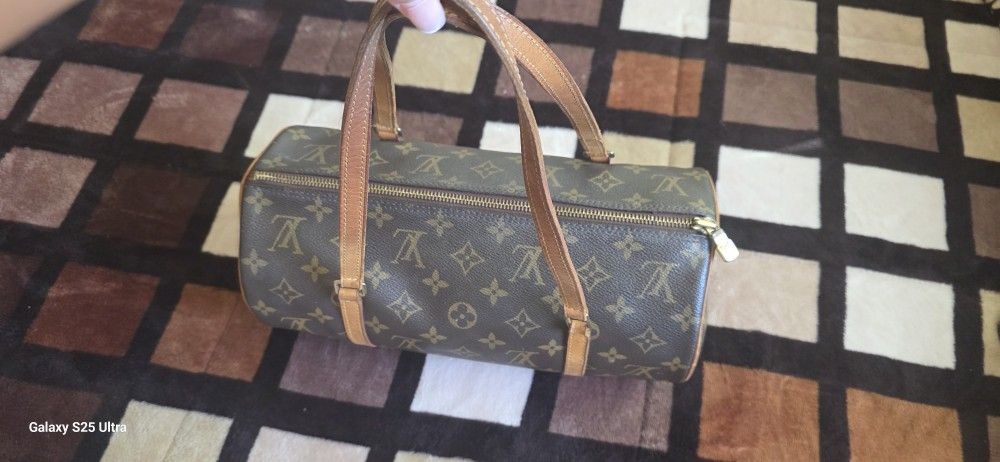 LOUIS VUITTON Papillon 26 Handbag Monogram Canvas Brown Barrel Authentic