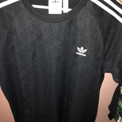 Adidas Originals Back Jersey White Logo Striped Sleeve