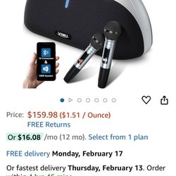 Portable Speaker Rechargeable With 2 🎤